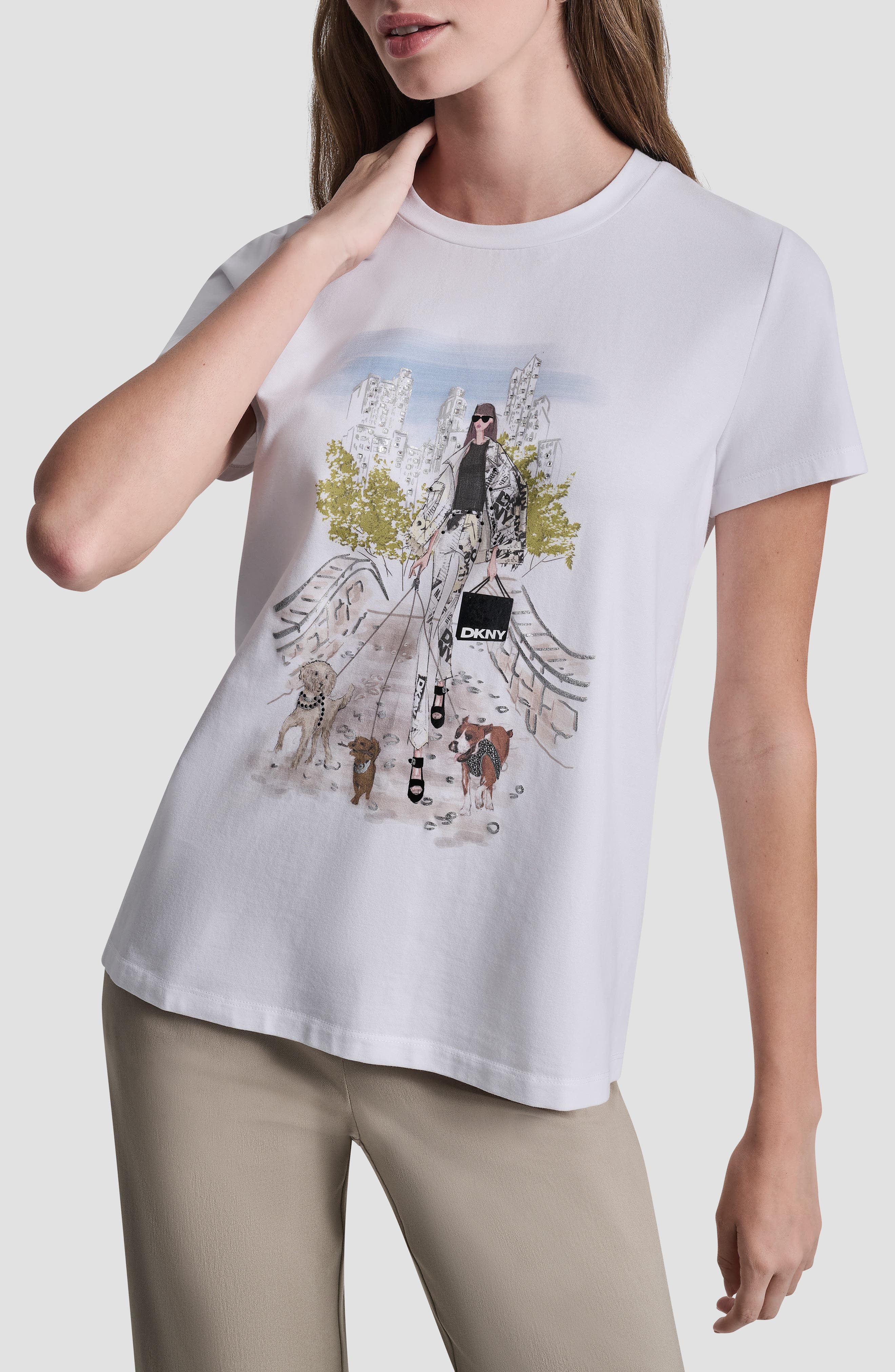 Crystal Embellished Central Park Conversational Graphic T-Shirt - image 3