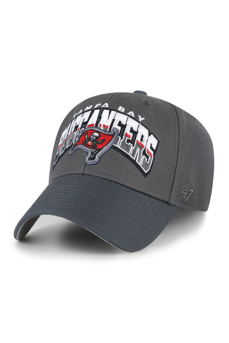 Men's '47 Charcoal Tampa Bay Buccaneers Split Block MVP Adjustable Hat, Main, color, Charcoal
