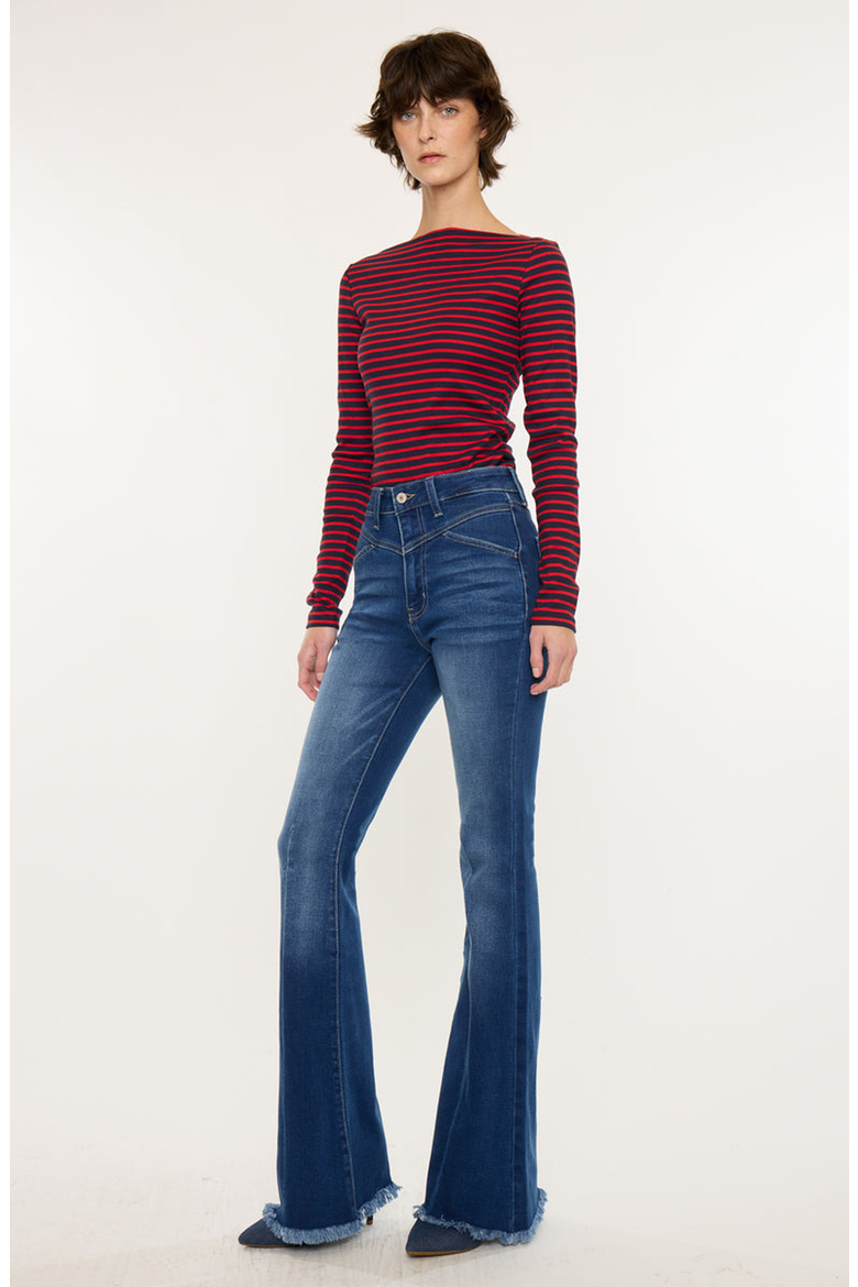 Ashton High Rise Flare Stretch Jeans, Alternate, color, Medium Wash