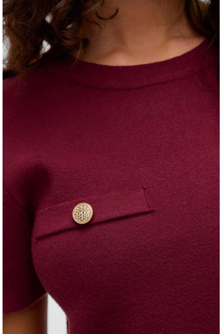 Kristen Short Sleeve Sweater, Alternate, color, SYRAH