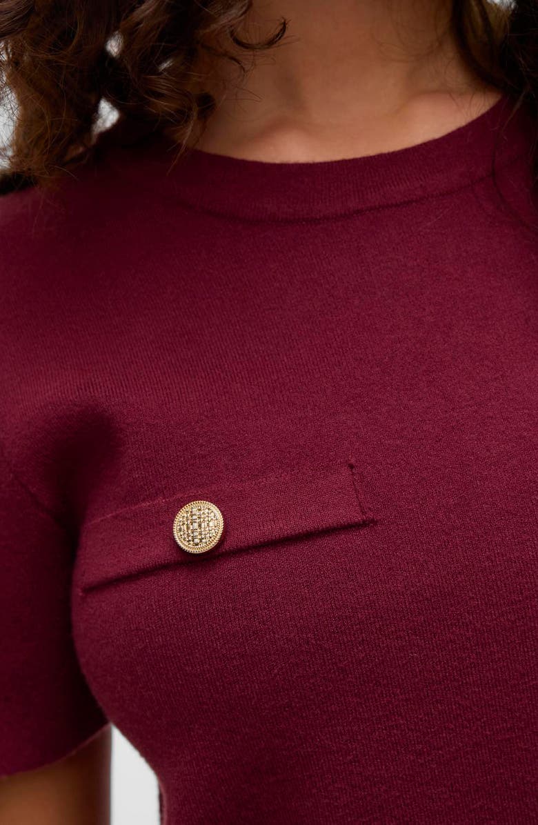 VERO MODA Kristen Short Sleeve Sweater, Alternate, color, Syrah