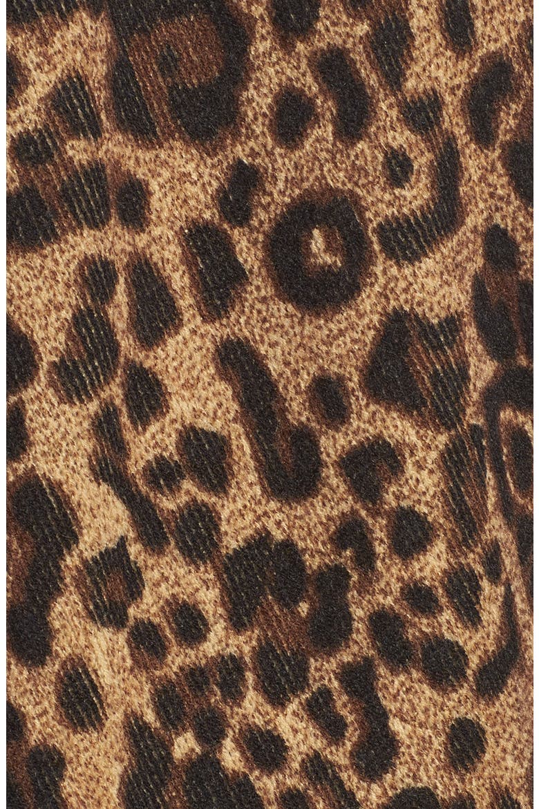 Leopard Print Fringe Wrap, Alternate, color, BROWN COMBO