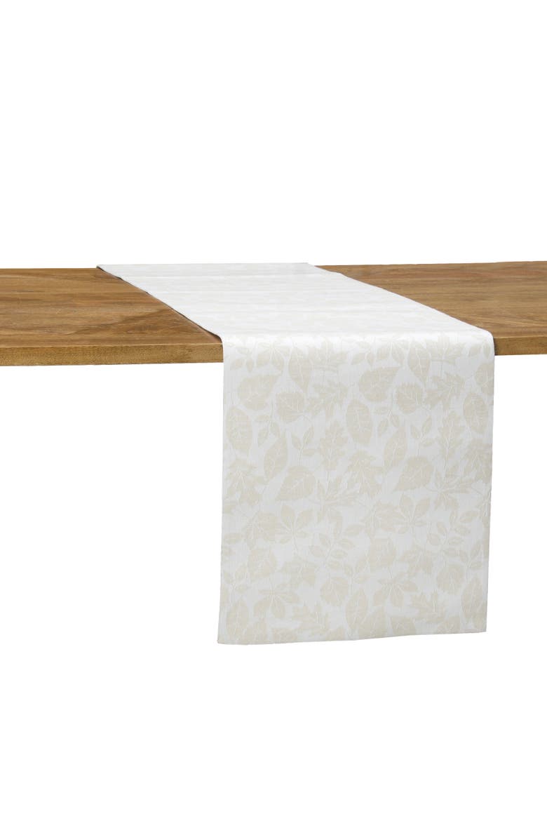Warm Harvest Leaves Table Runner 14" x 72", Alternate, color, Beige
