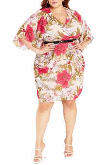 City Chic Frida Floral Faux Wrap Dress