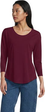 Lands' End 3/4 Sleeve Lightweight Jersey Shirttail Tee
