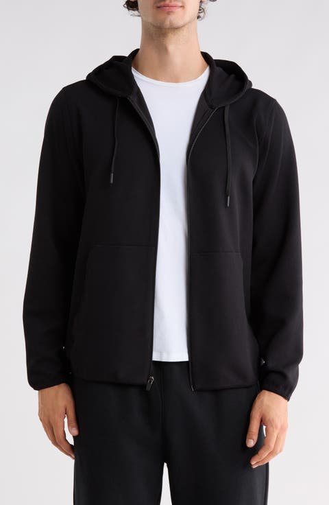 Waffle Stitch Zip Hoodie
