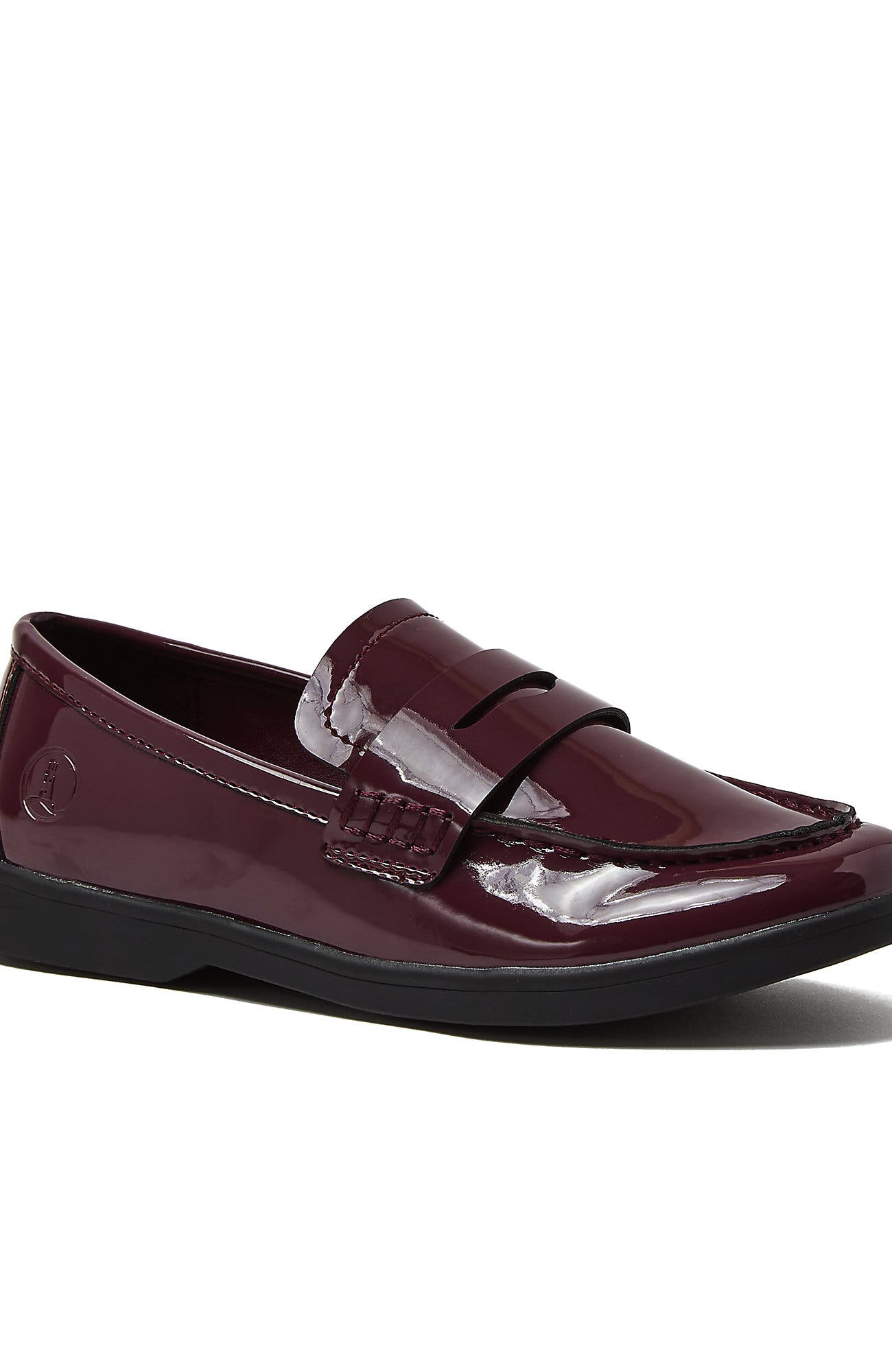 Kids Slip On Everyday Penny Loafer, Main, color, Royal Burgundy Patent