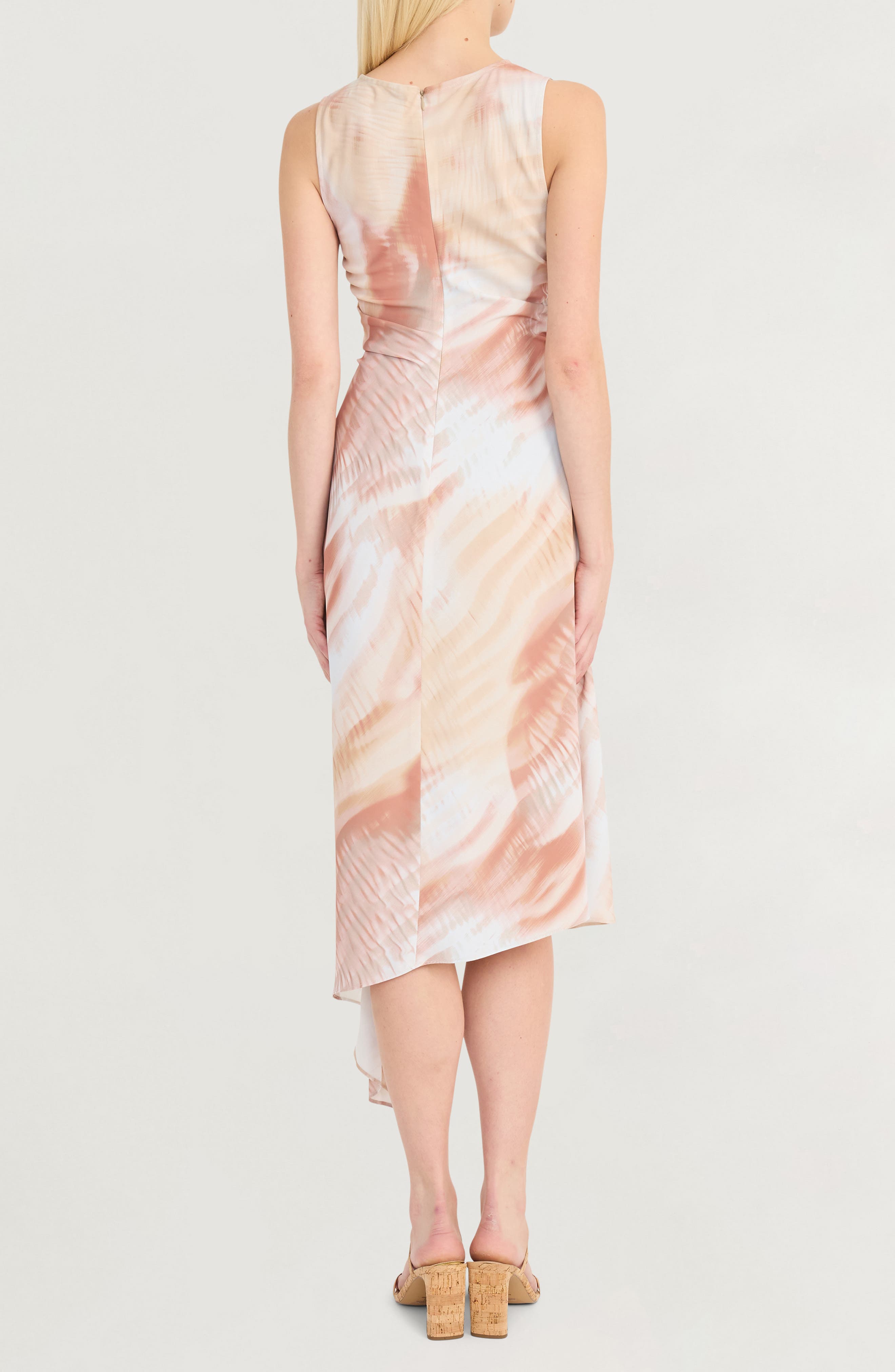 Asymmetric Satin Midi Dress - image 2