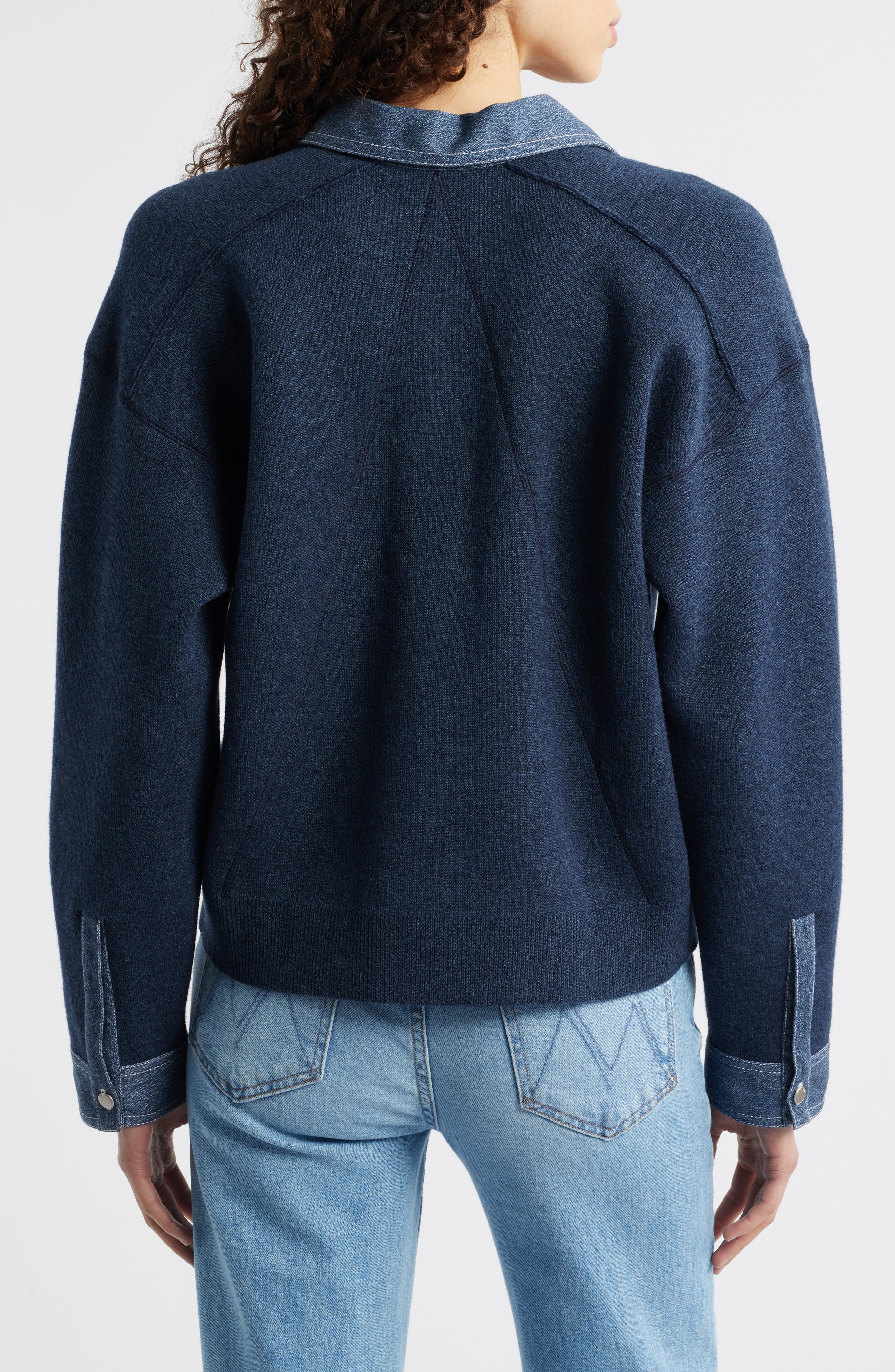 Marie Denim Polo Sweater - image 2