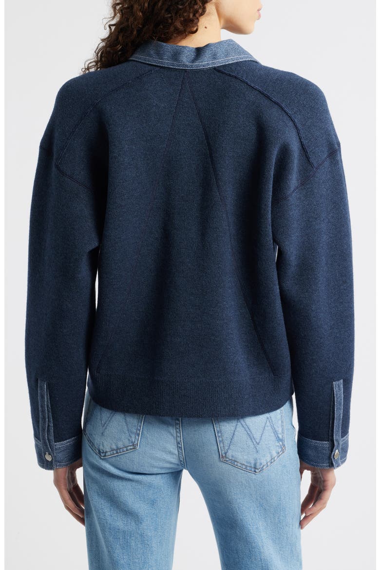 Marie Denim Polo Sweater, Alternate, color, DENIM