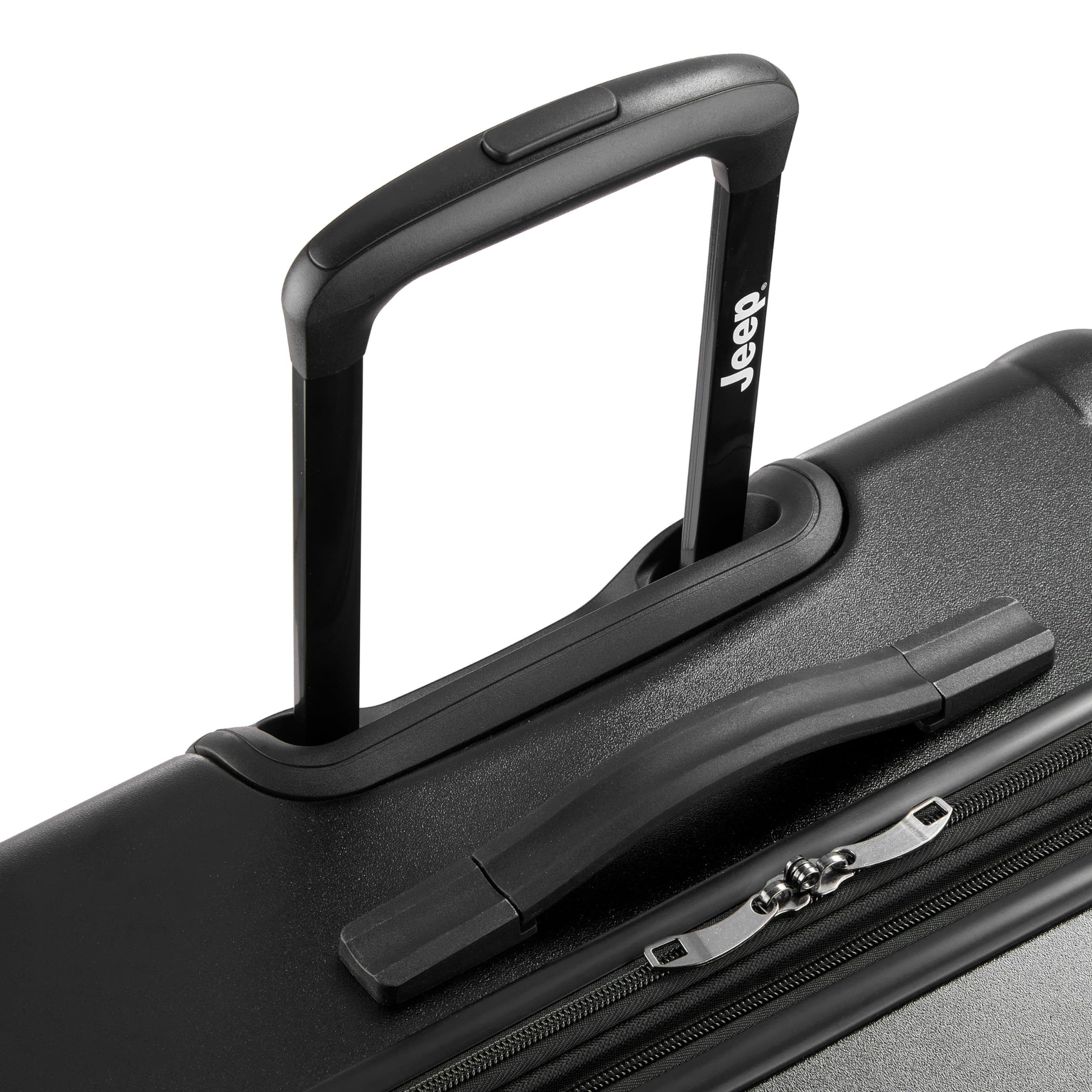 JEEP JH004C Checked-Large 28 Inch Hardside Expandable Luggage with Spinner Wheels, Alternate, color, Black