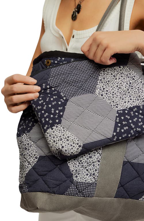Free People Pippa Patchwork Cotton Tote In Blue