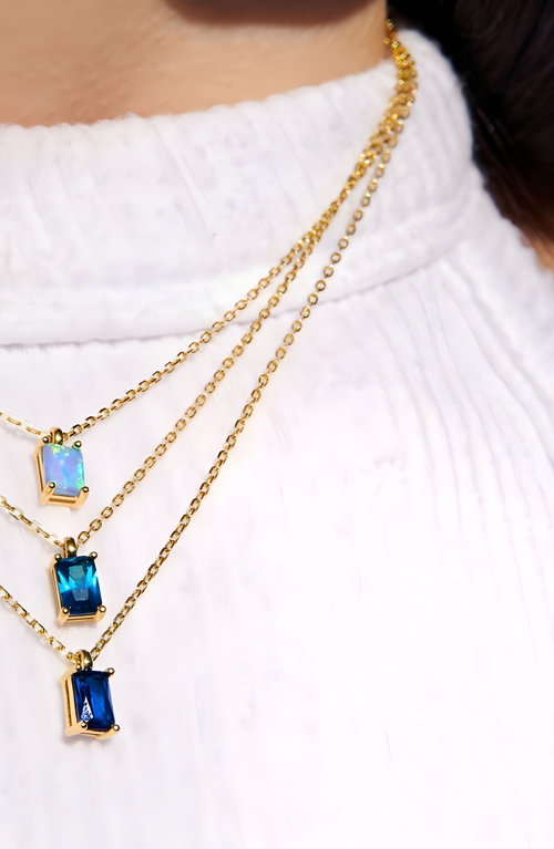 Little Sky Stone Birthstone Necklace In Sapphire/september