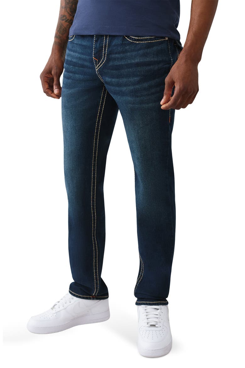 Geno Big T Flap Pocket Slim Jeans, Alternate, color, DARK MAHOGANY WOOD WASH