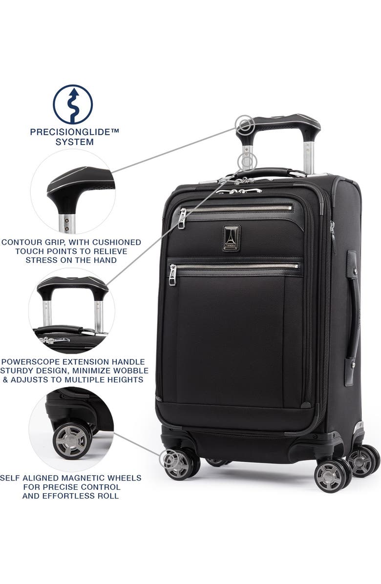 TRAVELPRO Platinum Elite Softside Expandable Carry-On 21-Inch Luggage, Alternate, color, Shadow Black