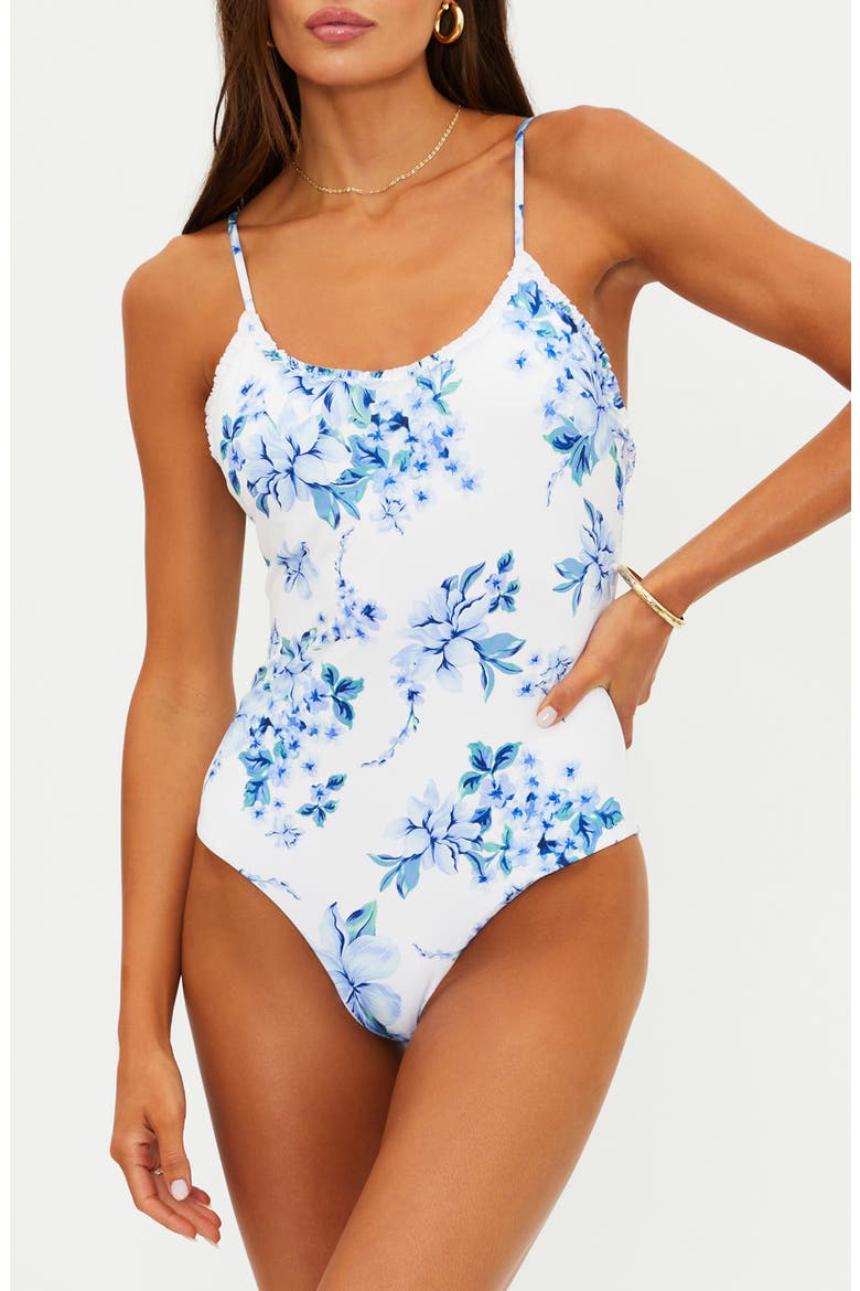 Britt One-Piece Swimsuit, Main, color, BLUSHING BLOOMS