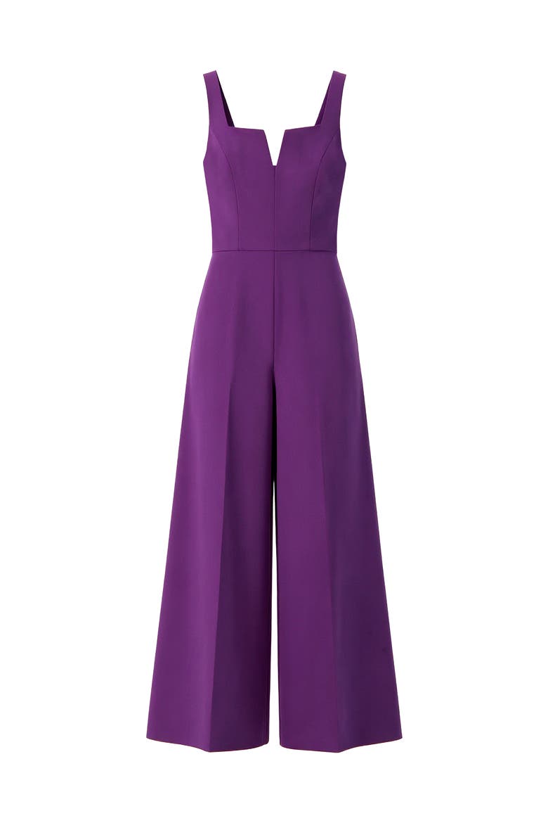 Wide-Leg Jumpsuit with Classic Strap and Squared Neck, Alternate, color, Purple