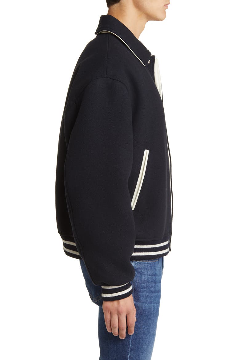 Fall Wool Blend Varsity Jacket, Alternate, color, MIDNIGHT BLUE