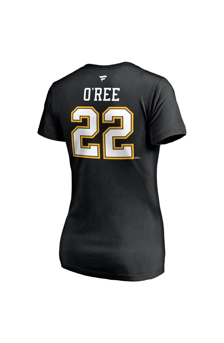FANATICS Women's Fanatics Branded Willie O'Ree Black Boston Bruins Authentic Stack Retired Player Name & Number V-Neck T-Shirt, Alternate, color, Black