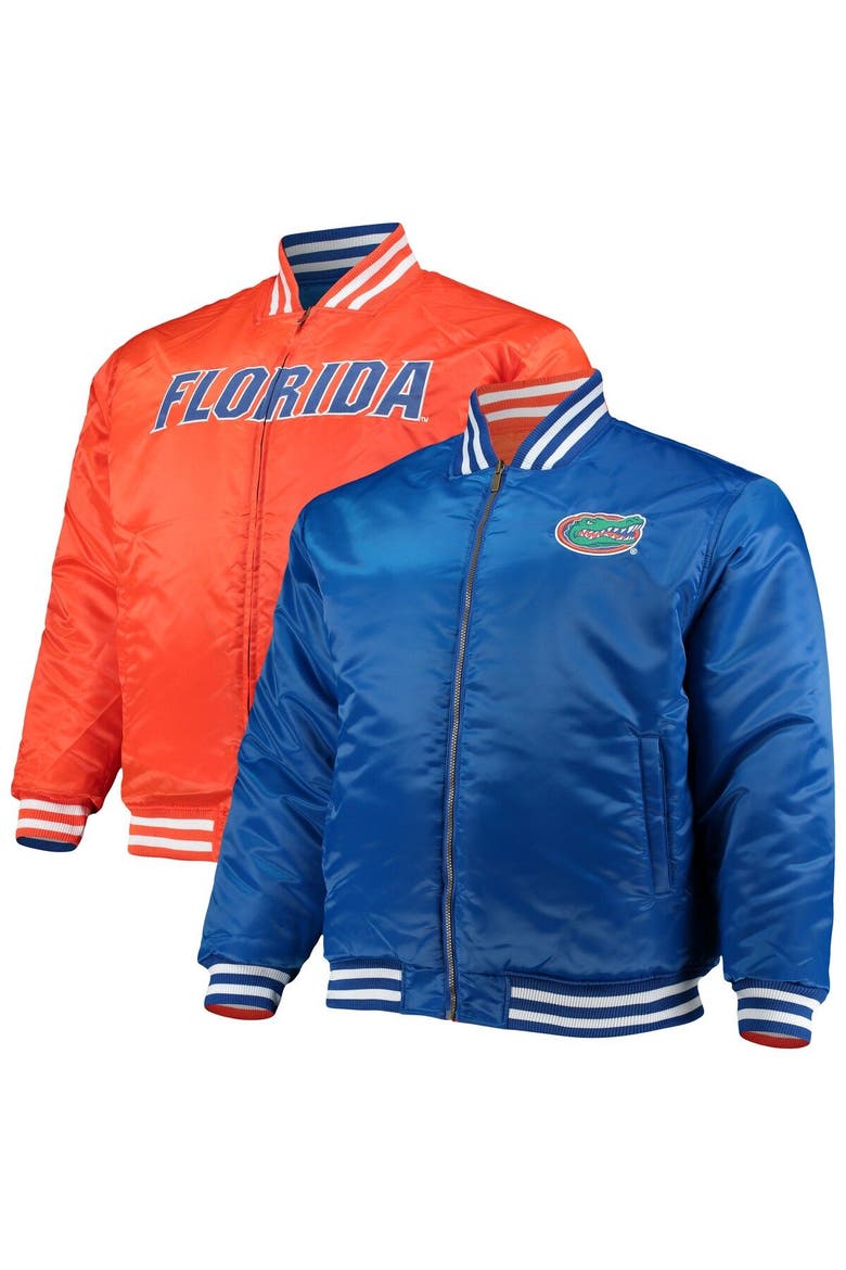 Men's Royal/Orange Florida Gators Big & Tall Reversible Satin Full-Zip Jacket, Main, color, Royal