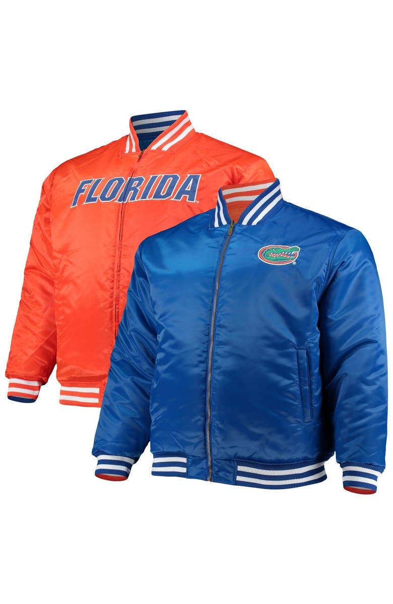 PROFILE Men's Royal/Orange Florida Gators Big & Tall Reversible Satin Full-Zip Jacket, Main, color, Royal