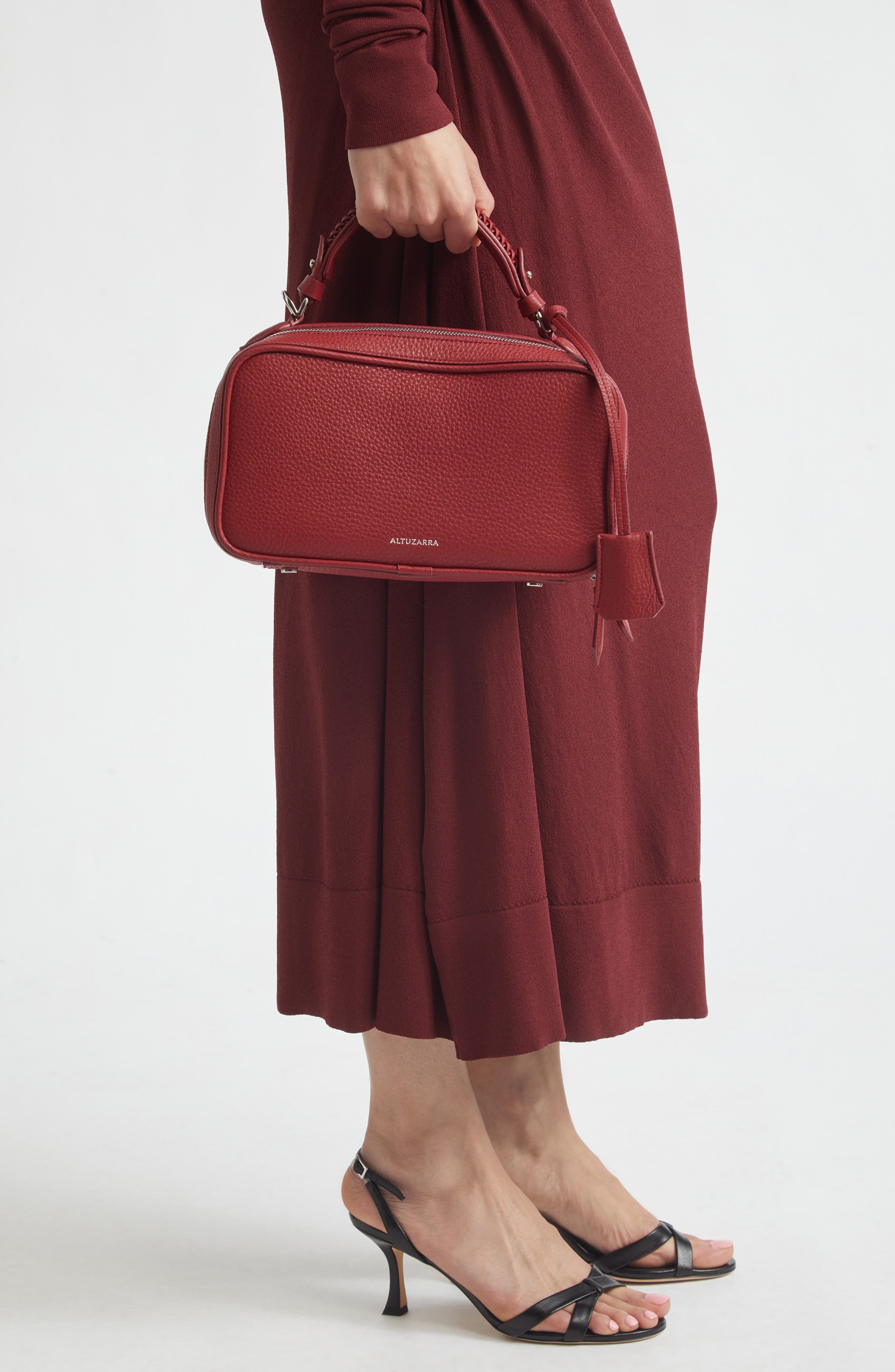 Tack Trunk Crossbody Bag, Alternate, color, DEEP CHERRY