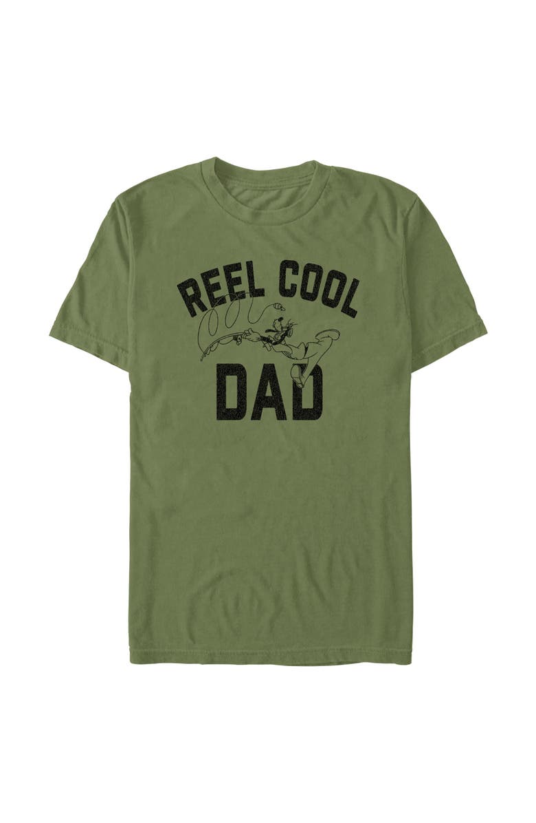 Mickey & Friends Men's Mickey & Friends Reel Cool Dad  Graphic T-Shirt, Main, color, Military Green