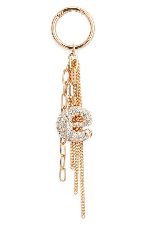 Pavé Crystal Inital Bag Charm