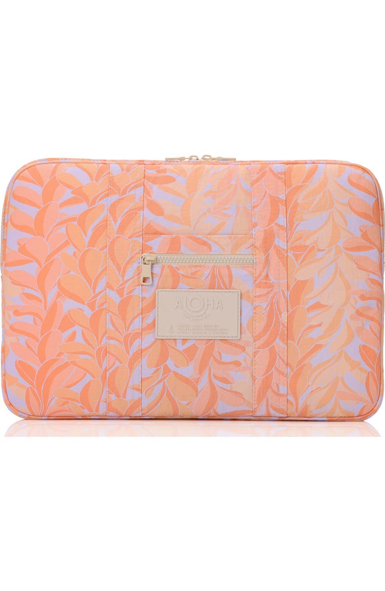 Aloha Collection Lei Stand Nylon Laptop Case, Main, color, Peachy