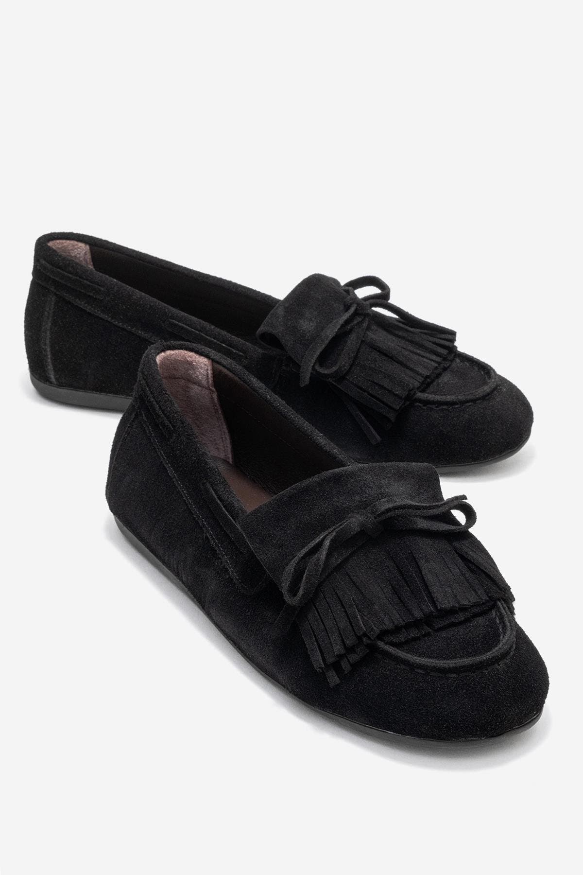 Forever & Always Shoes Axeli Leather Tassel Loafer, Alternate, color, Black Suede Leather