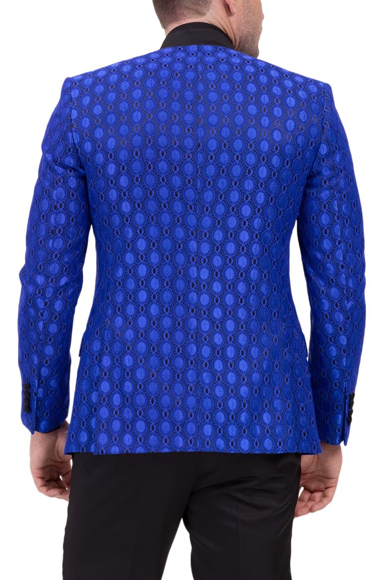 Texture Eyelet Tuxedo Jacket, Alternate, color, BLUE