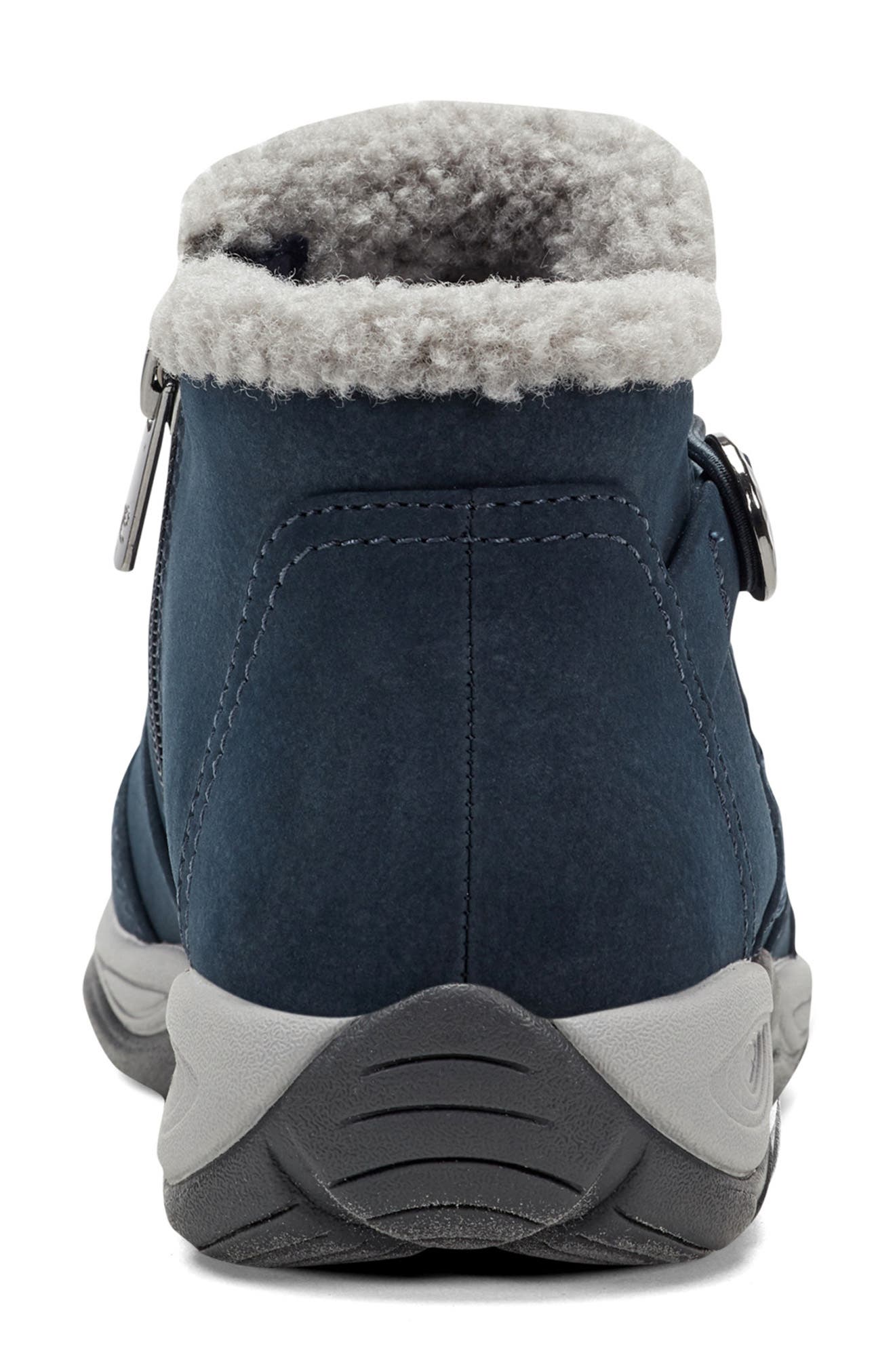 Erique Water Repellent Faux Shearling Lined Bootie, Alternate, color, DARK BLUE