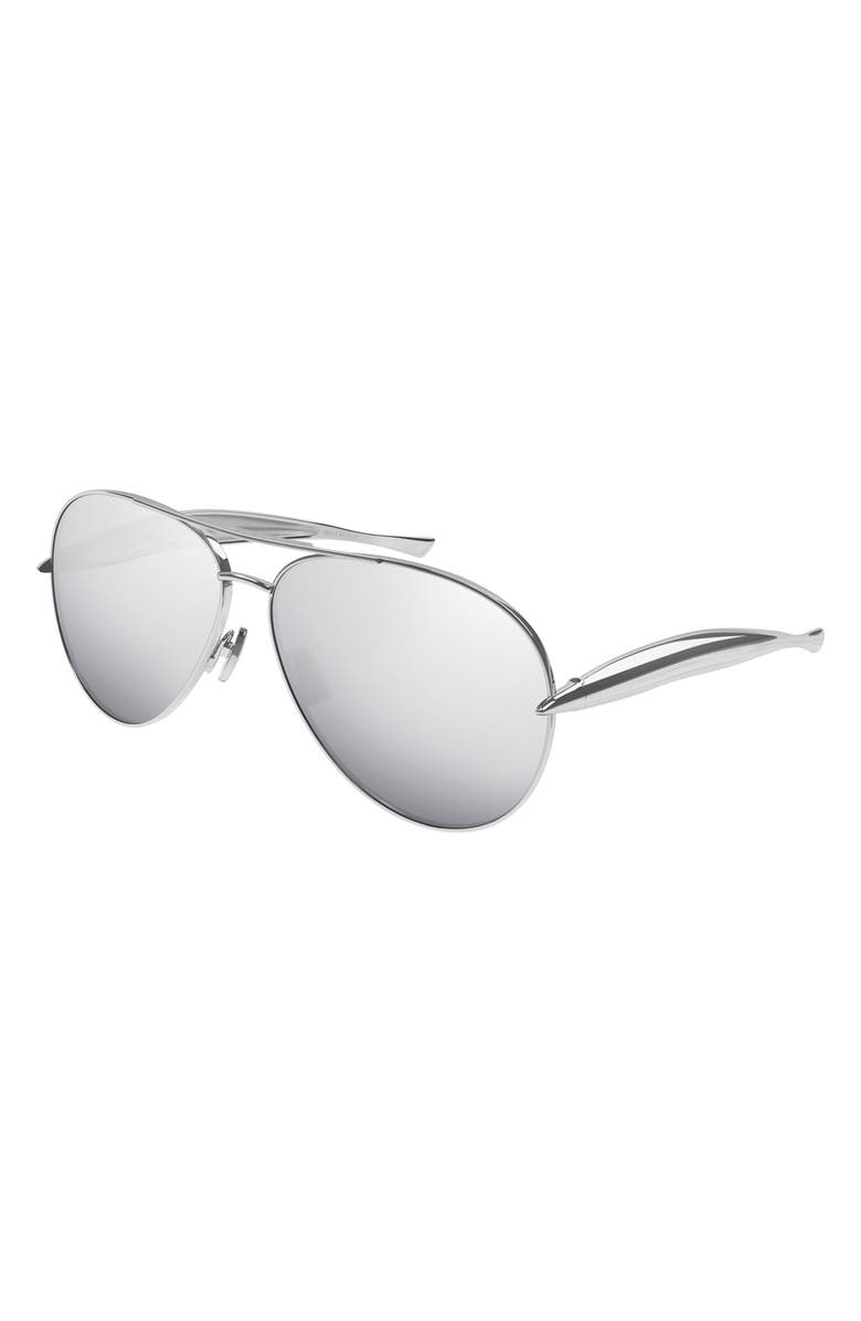 Bottega Veneta 64mm Oversize Pilot Sunglasses, Alternate, color,