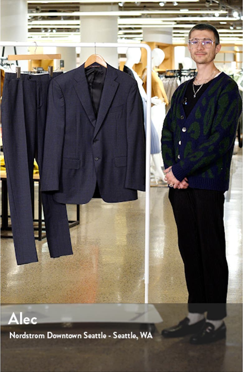 Siena Regular Fit Shadow Plaid Wool Suit, sales video thumbnail