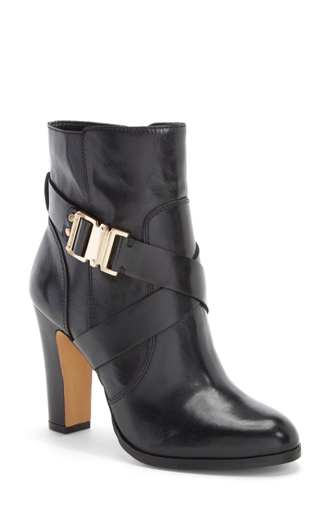 'Connolly' Belted Boot, Main, color, BLACK LEATHER