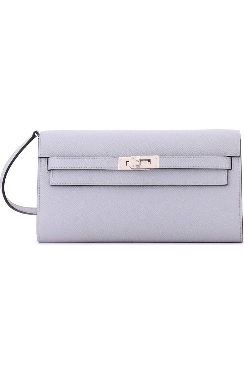 Pre-Owned Hermes Kelly To Go Wallet Epsom, Main, color, Bleu Glacier