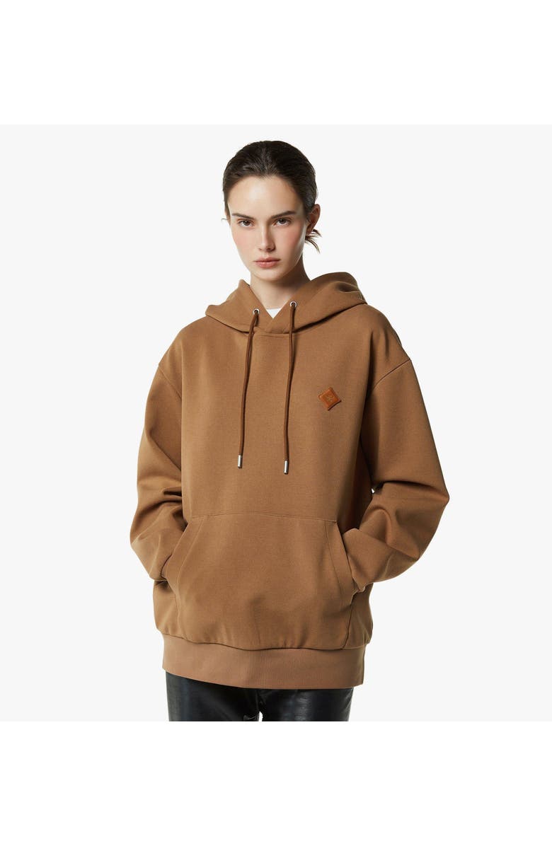 MCM Essential Logo Patch Ponte Hoodie, Alternate, color, Cognac