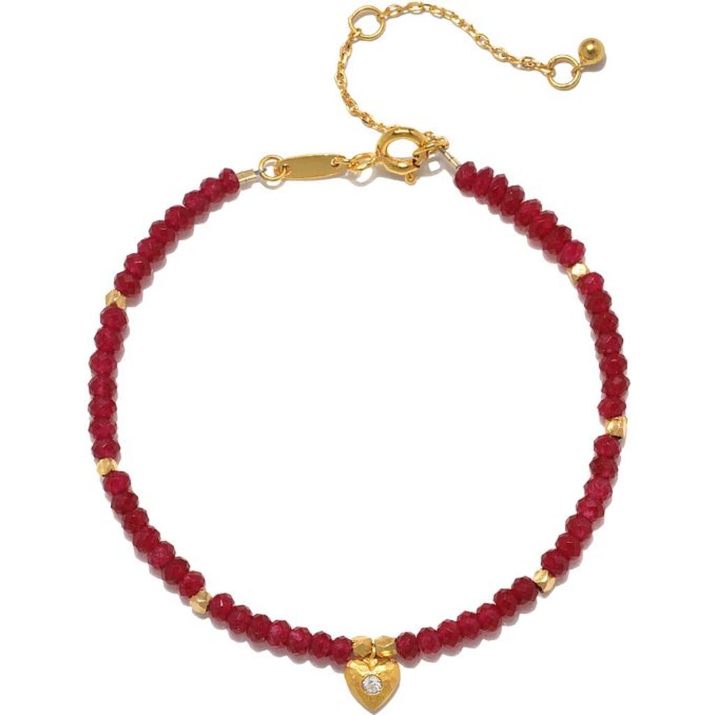 Satya Jewelry Healing Heart Red Onyx Heart Bracelet In Red