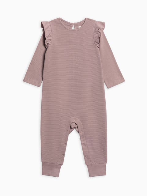 Mila Waffle Knit Flutter Romper (Baby)