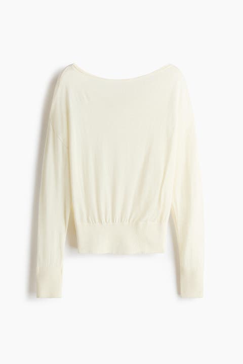 Fine-knit One-shoulder Top