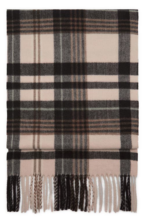 Mango Check Fringe Scarf In Brown