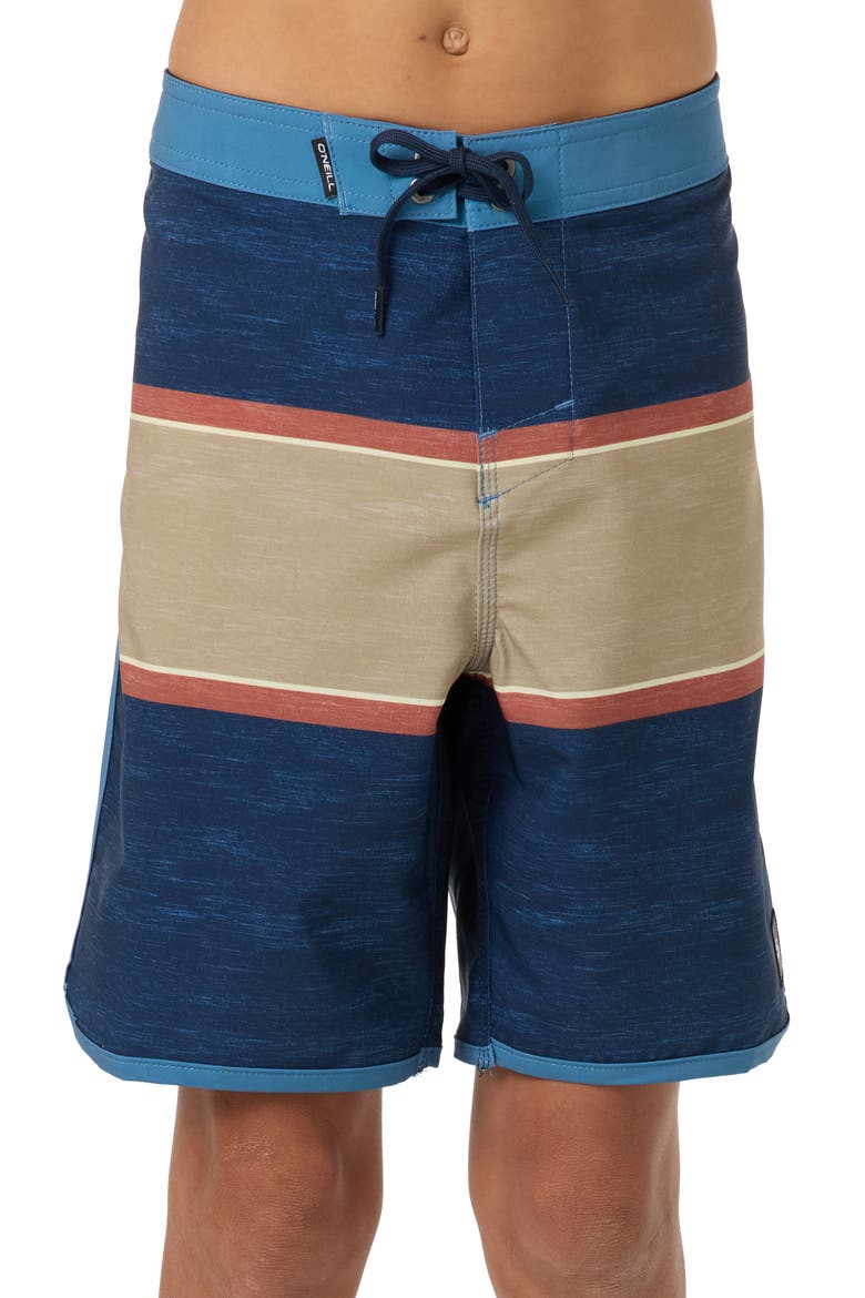 Kids' Lennox Scallop Swim Trunks, Main, color, NAVY