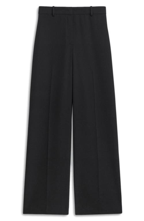 Theory Flat Front Bootcut Pants In Black