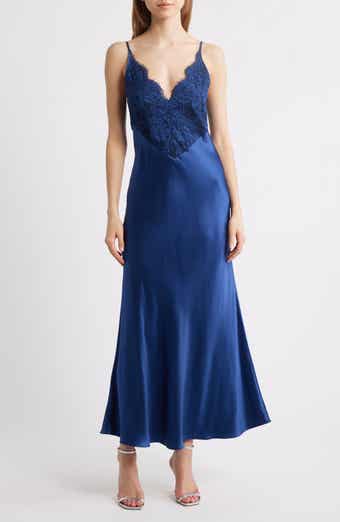 Delfi Collective Polina Lace Bodice Satin Slipdress