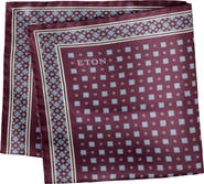 Eton Geometric Print Silk Twill Pocket Square