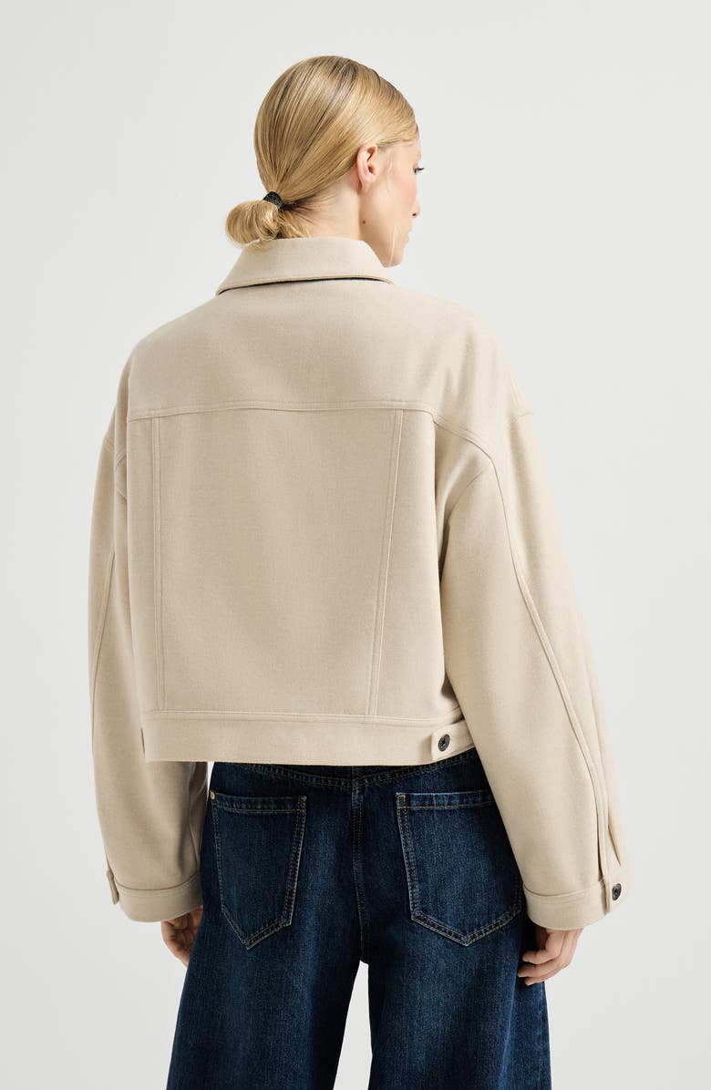 Brunello Cucinelli Lightweight cloth outerwear jacket, Alternate, color, Sand