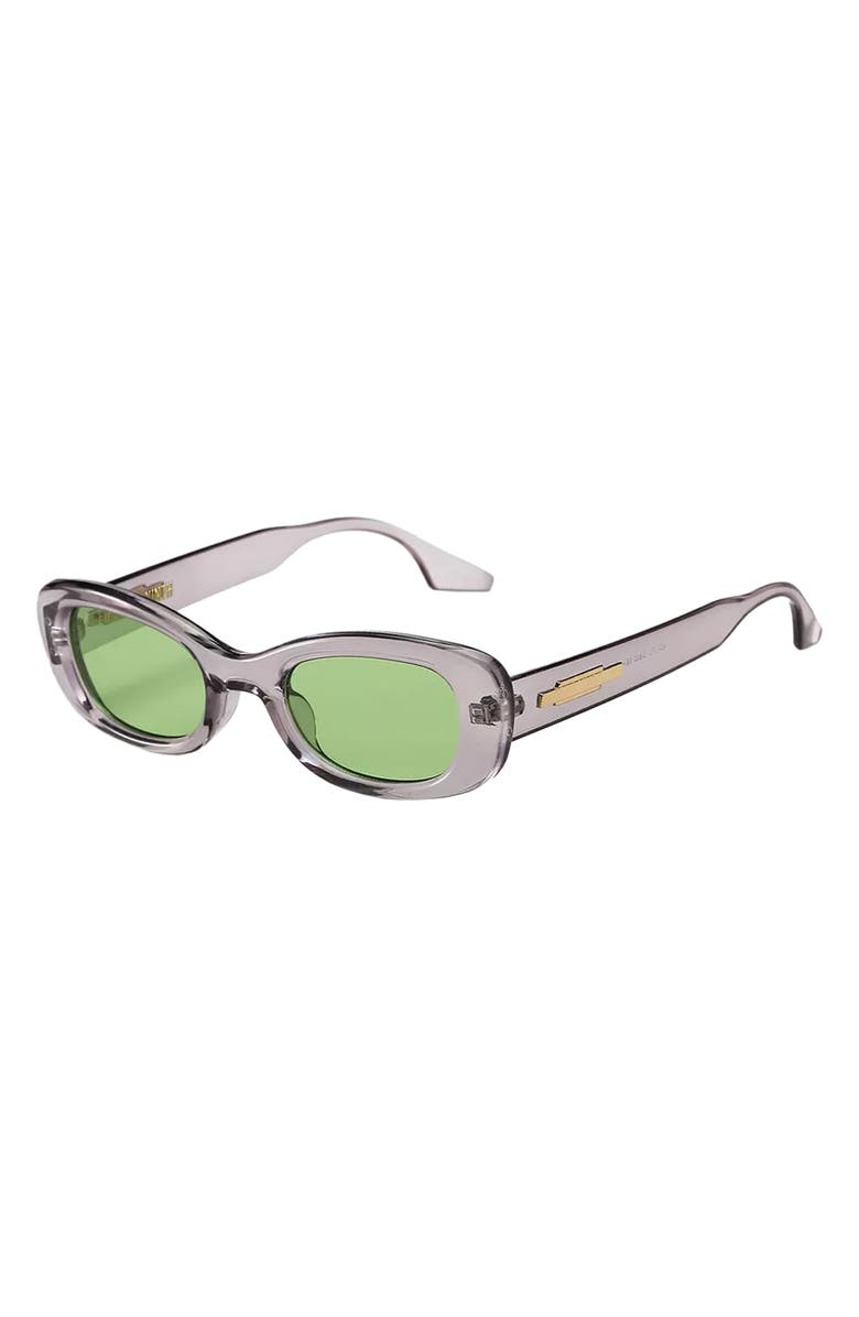 Fifth & Ninth Maxi 56mm Polarized Oval Sunglasses, Alternate, color, Gray/ Pistachio