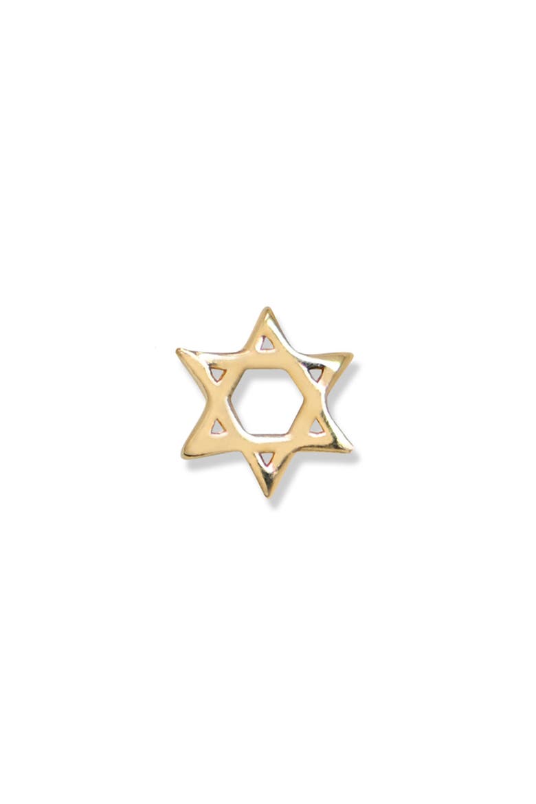 Love Letter Mini Star of David Single Stud Earring, Main, color, YELLOW GOLD