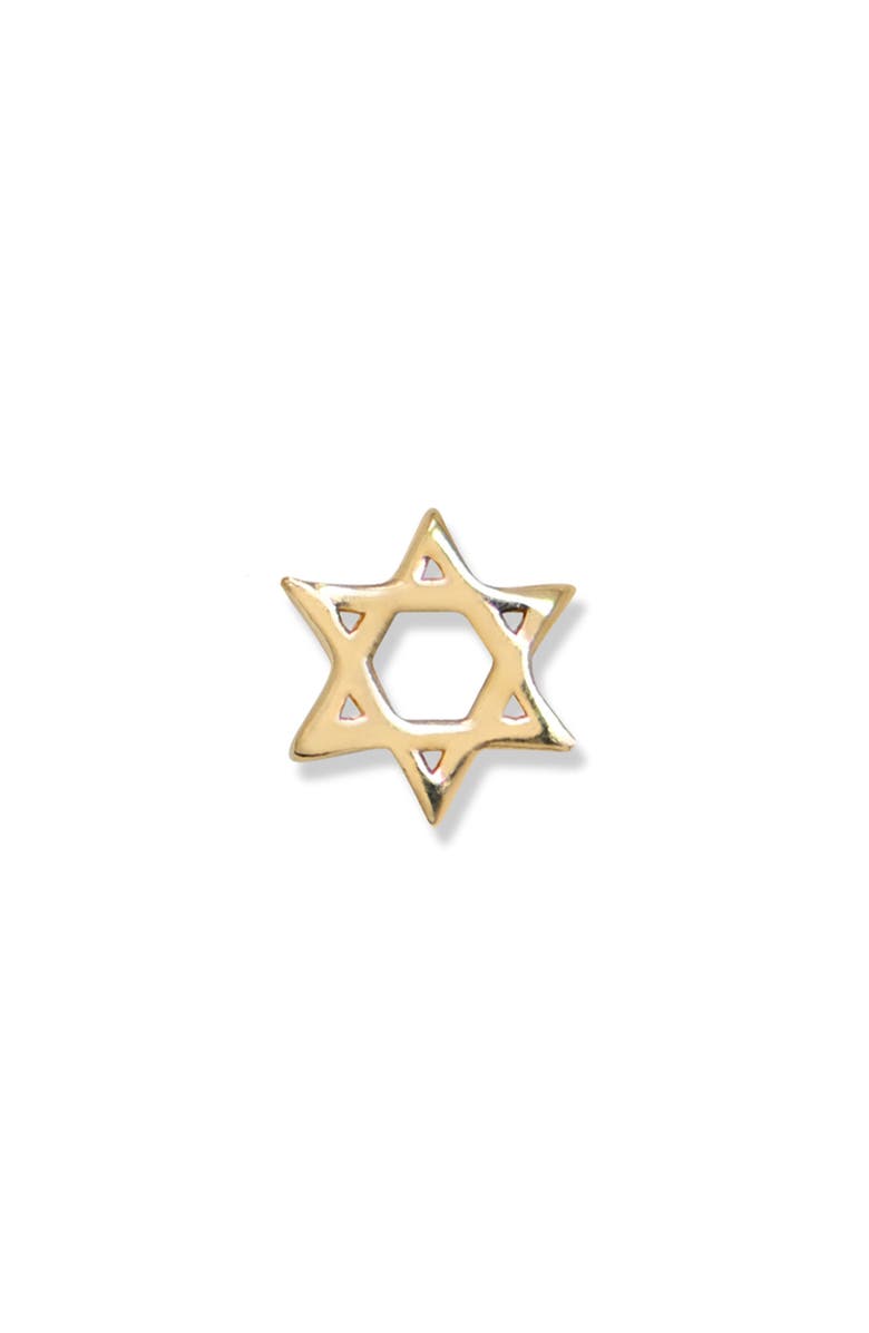Anzie Love Letter Mini Star of David Single Stud Earring, Main, color, Yellow Gold