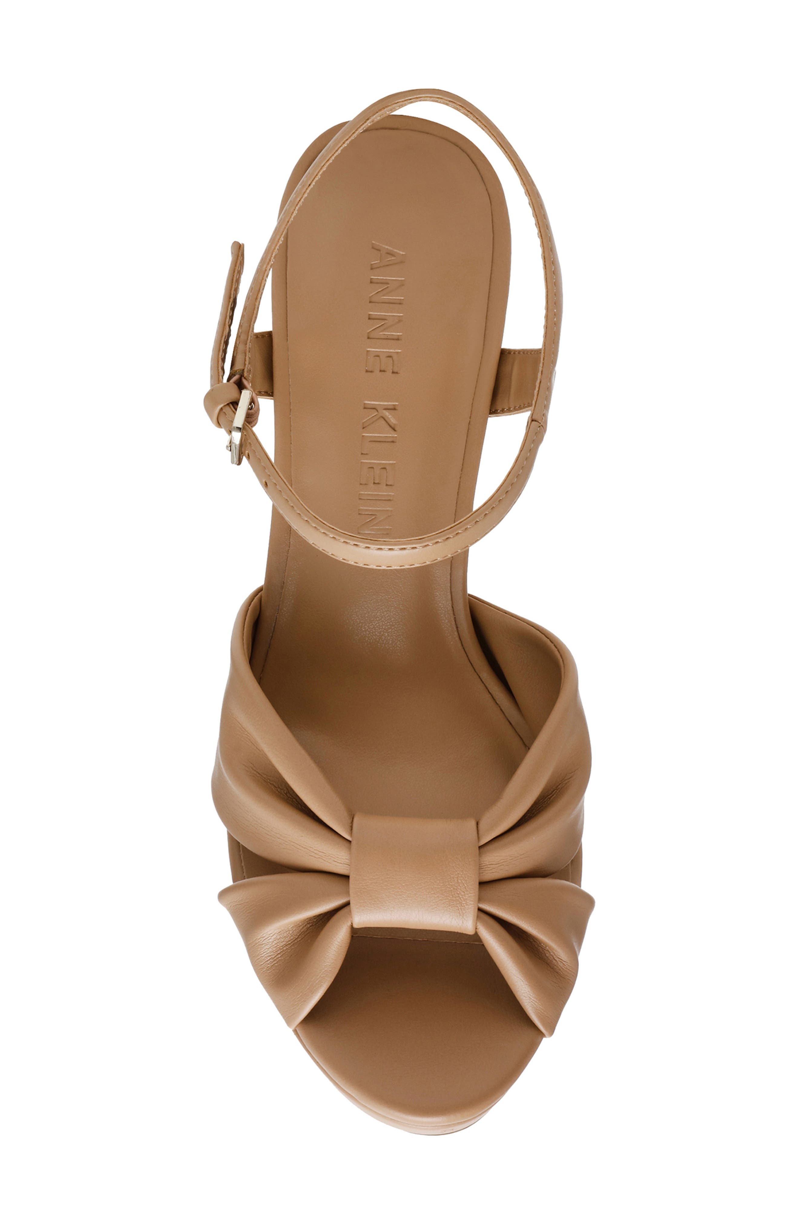 Anne Klein Velia Ankle Strap Platform Sandal, Alternate, color, Biscotti